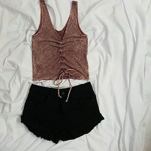 Kendall & Kylie | Black Cutoff Shorts 25